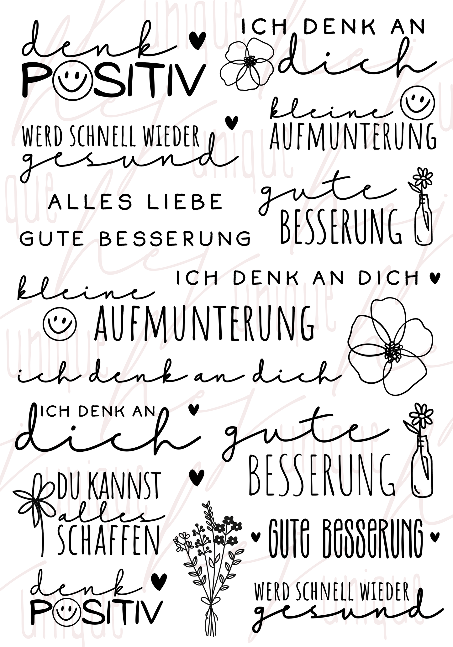 Rub-On Bogen "Gute Besserung" A5