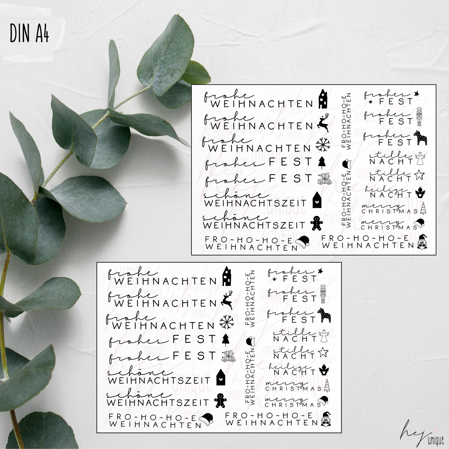 Kerzenfolie *Schriftzüge mit Symbol*