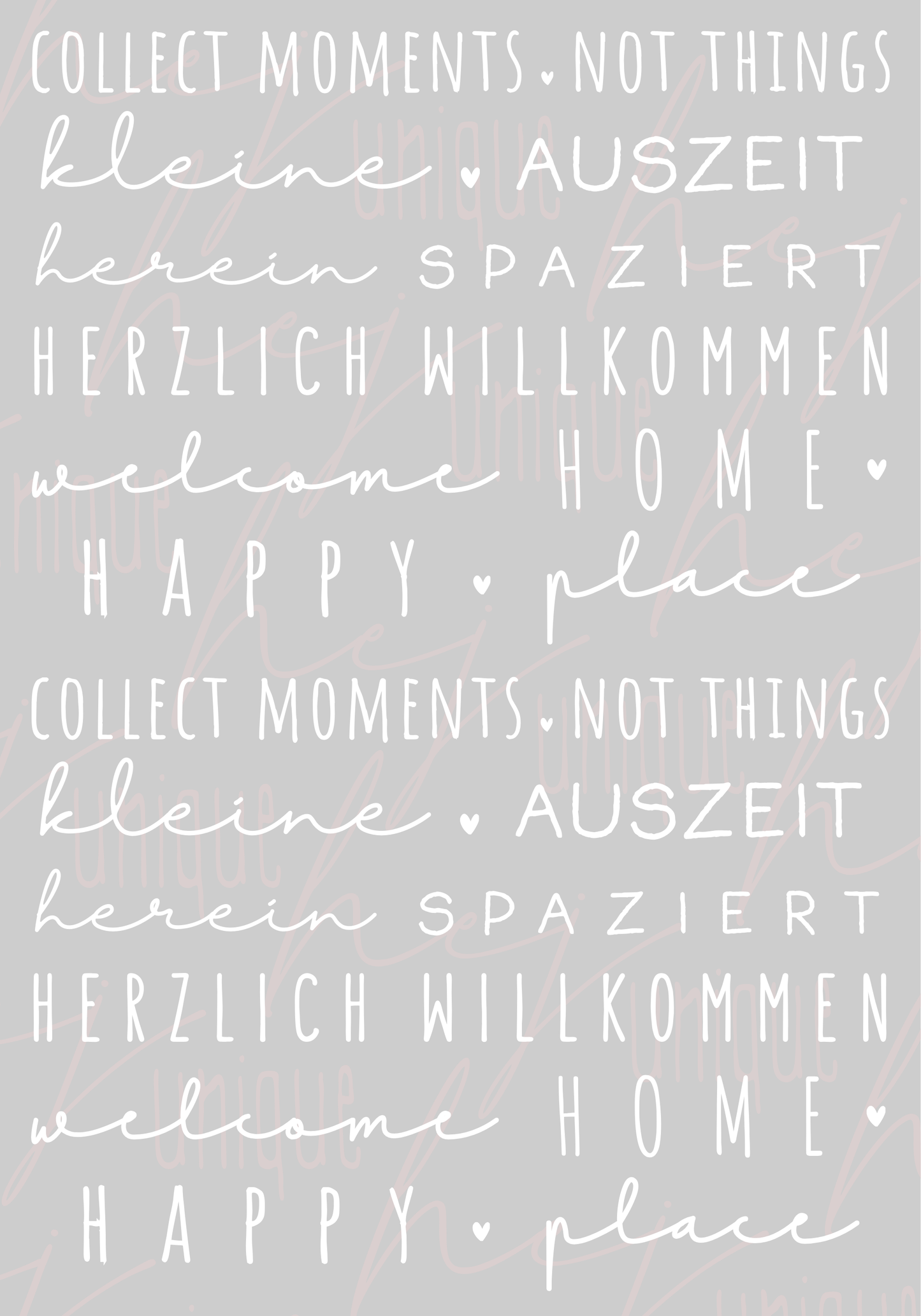 Rub-On Bogen "Schriftzüge Willkommen" A6 / A5