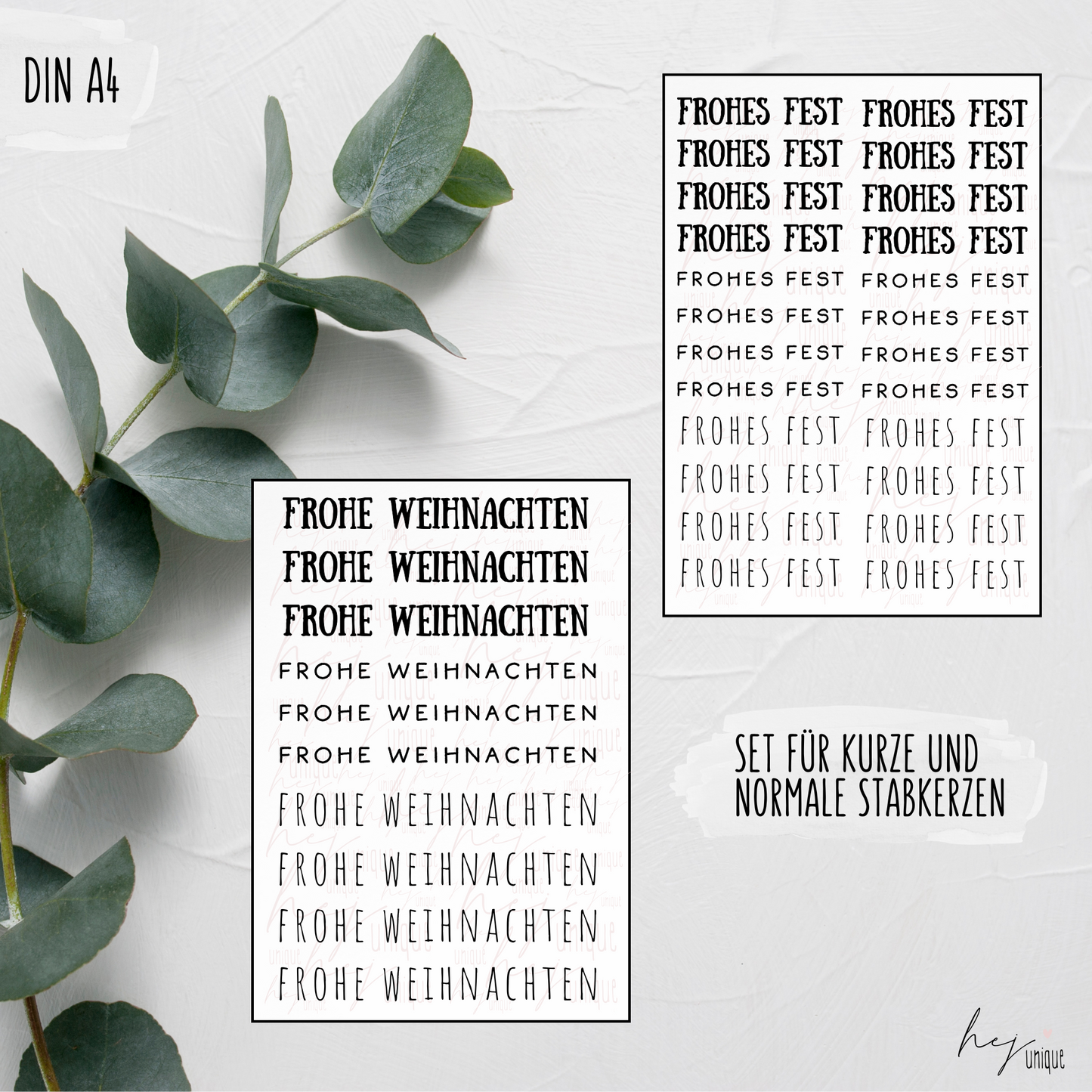 Kerzenfolie Schriftzüge *Frohe Weihnachten*