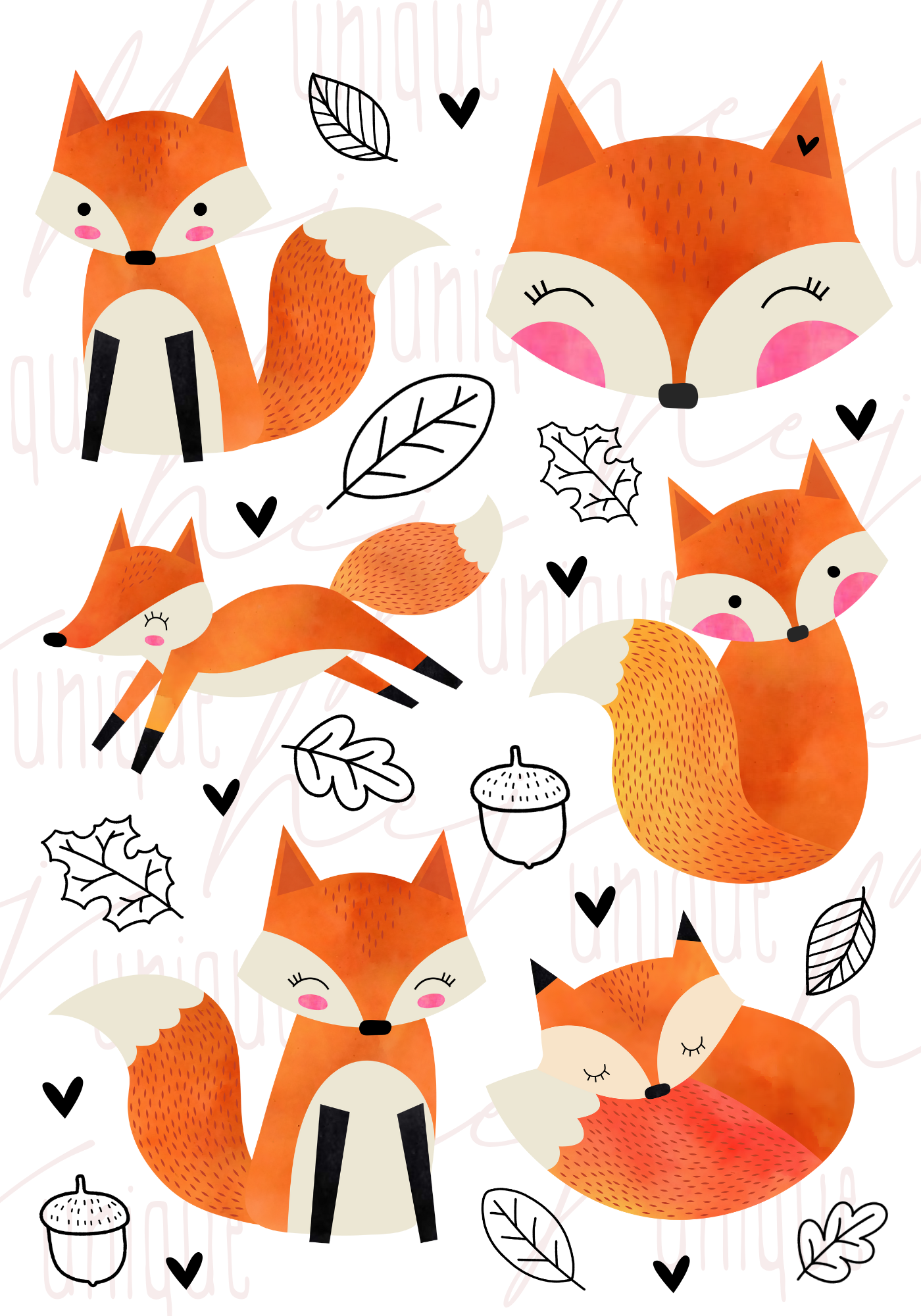 Rub-On Bogen "Foxy" A5
