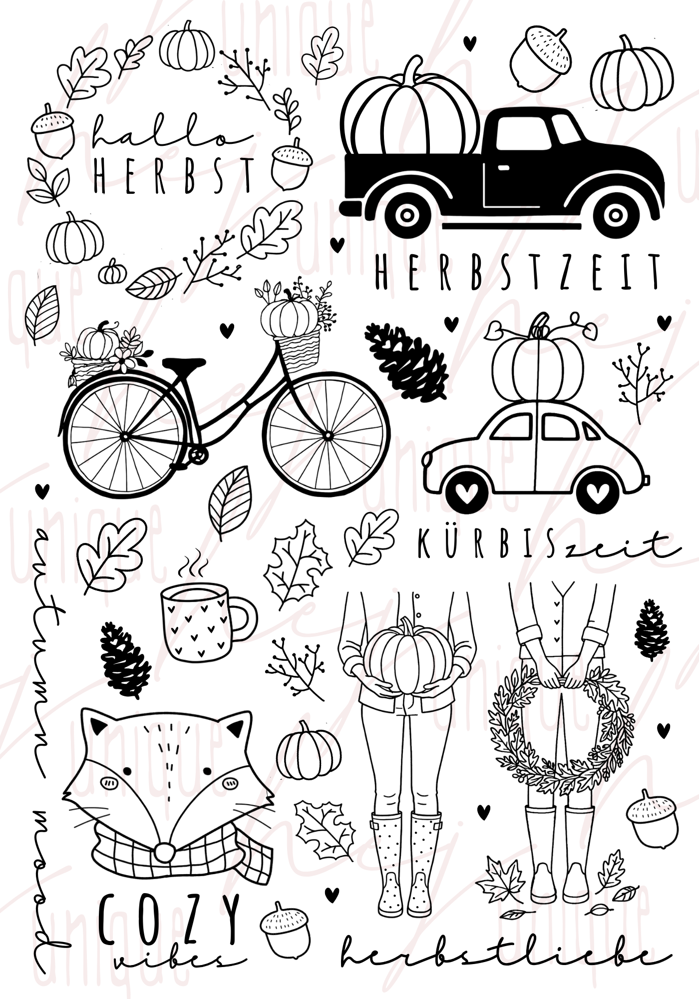 Rub-On Bogen "Herbstliebe" A5