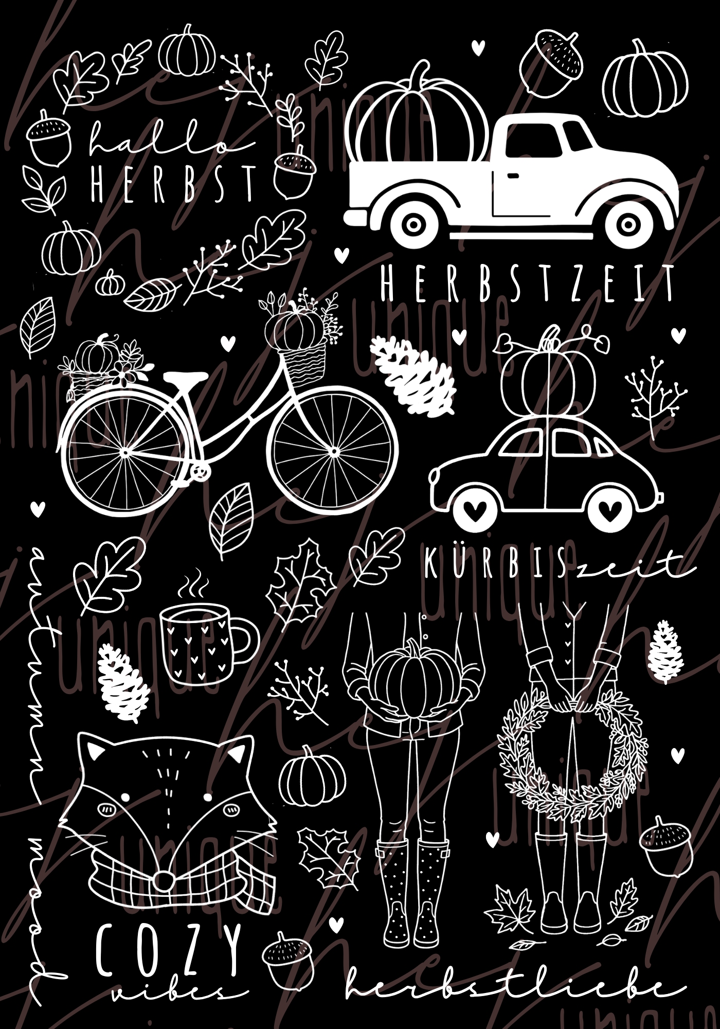 Rub-On Bogen "Herbstliebe" A5