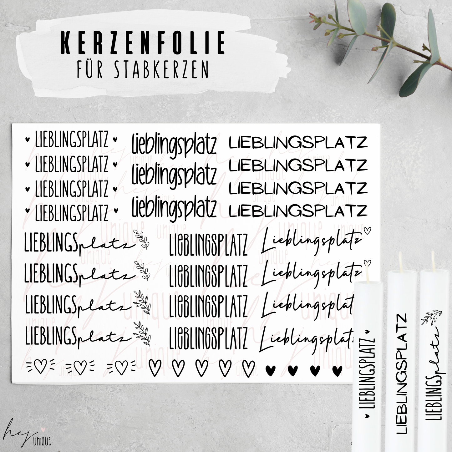 Kerzenfolie *Lieblingsplatz*