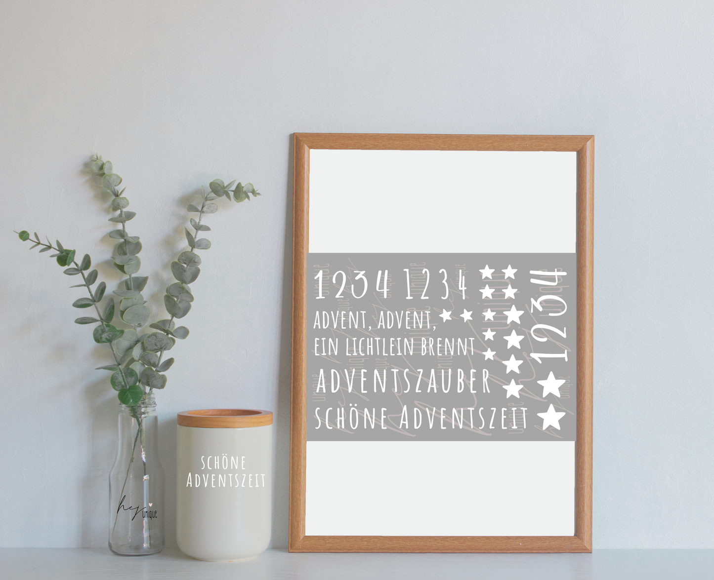 Rub-On Bogen "Advent, Advent" weiss A6