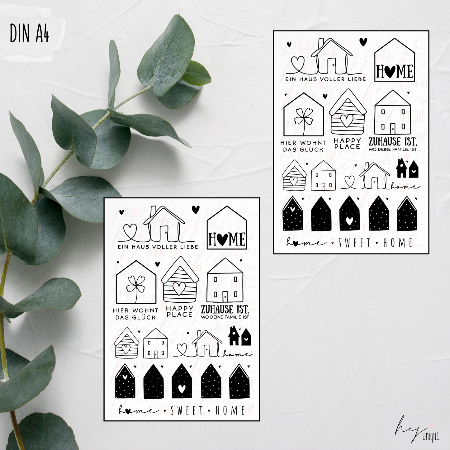 Kerzenfolie *Häuserliebe* Stumpenkerzen