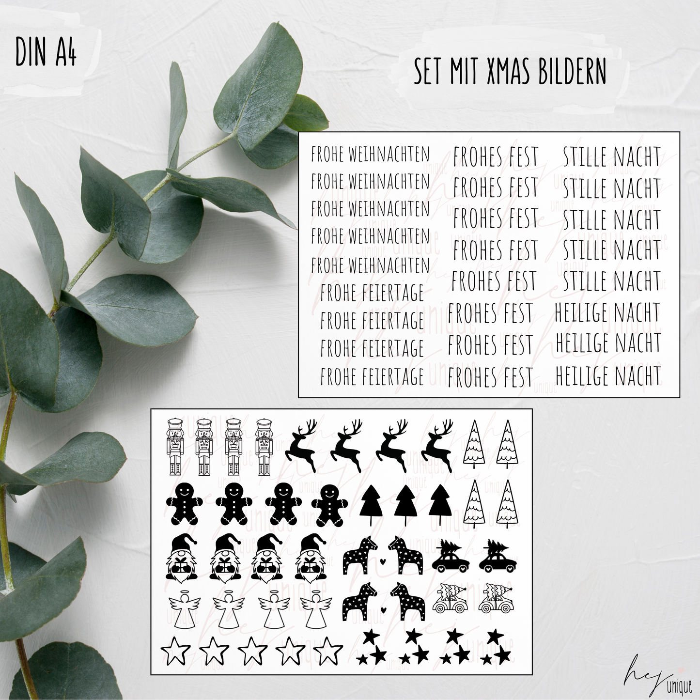 Kerzenfolie Schriftzüge *Frohes Fest* kurze Stabkerzen