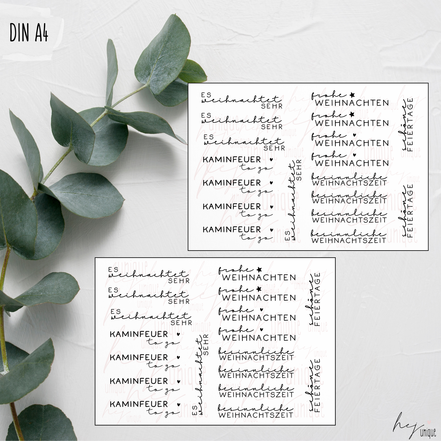 Kerzenfolie Schriftzüge *Es weihnachtet sehr* kurze Stabkerzen