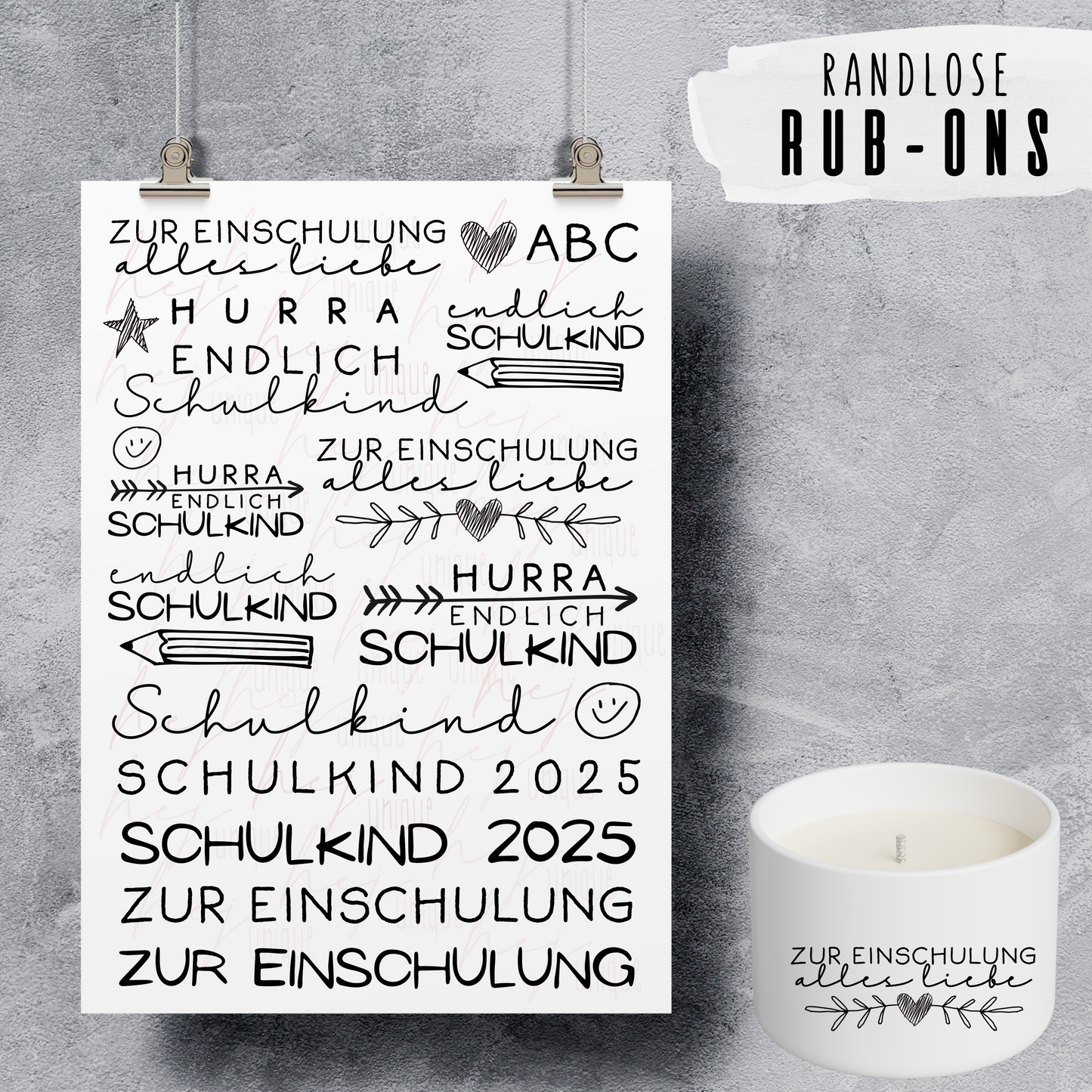 Rub-On Bogen "Einschulung" A5