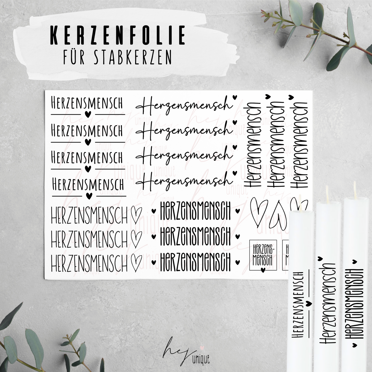 Kerzenfolie *Herzensmensch*