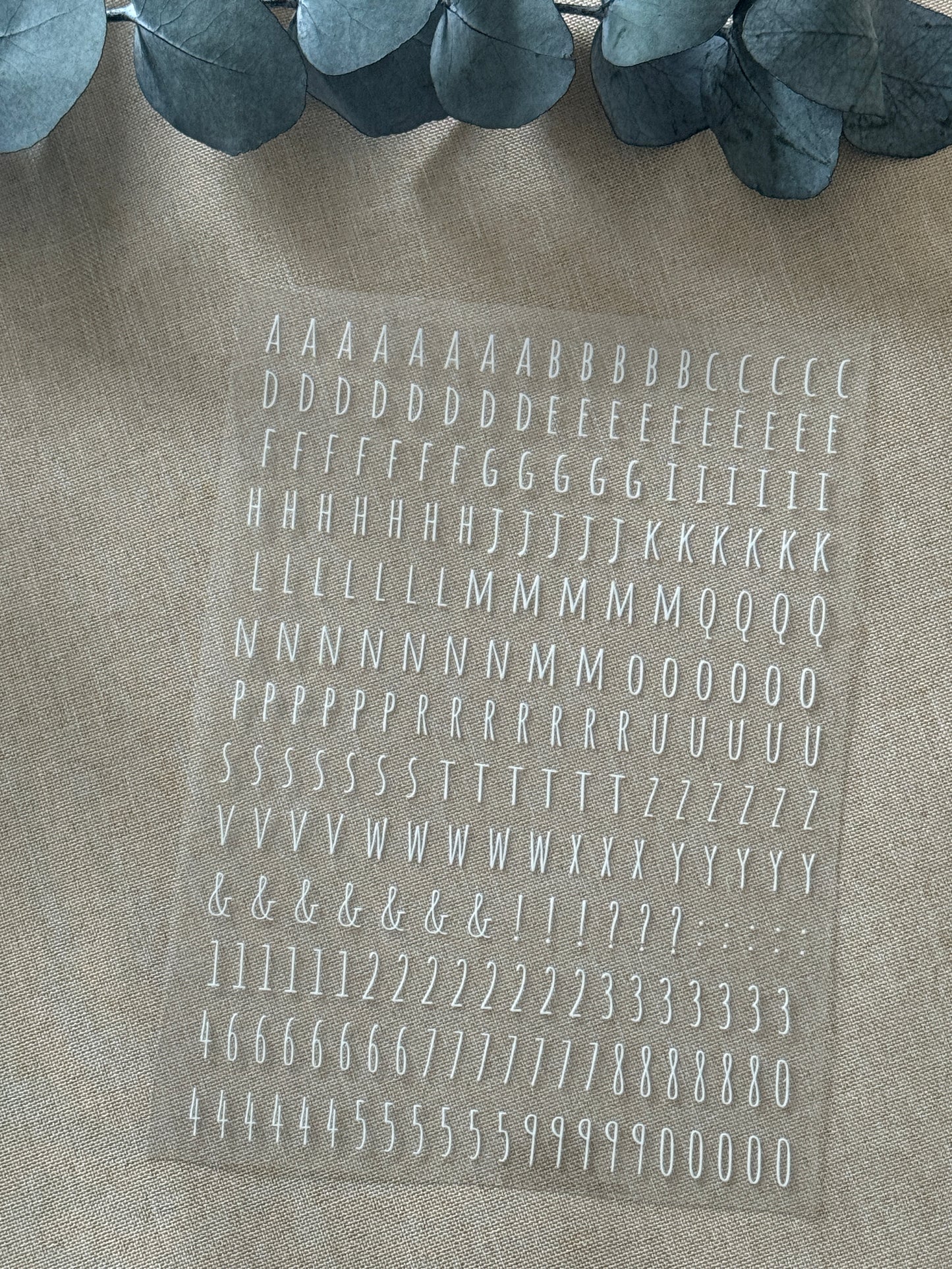 Rub-On Bogen "Buchstaben klein" A5 weiss