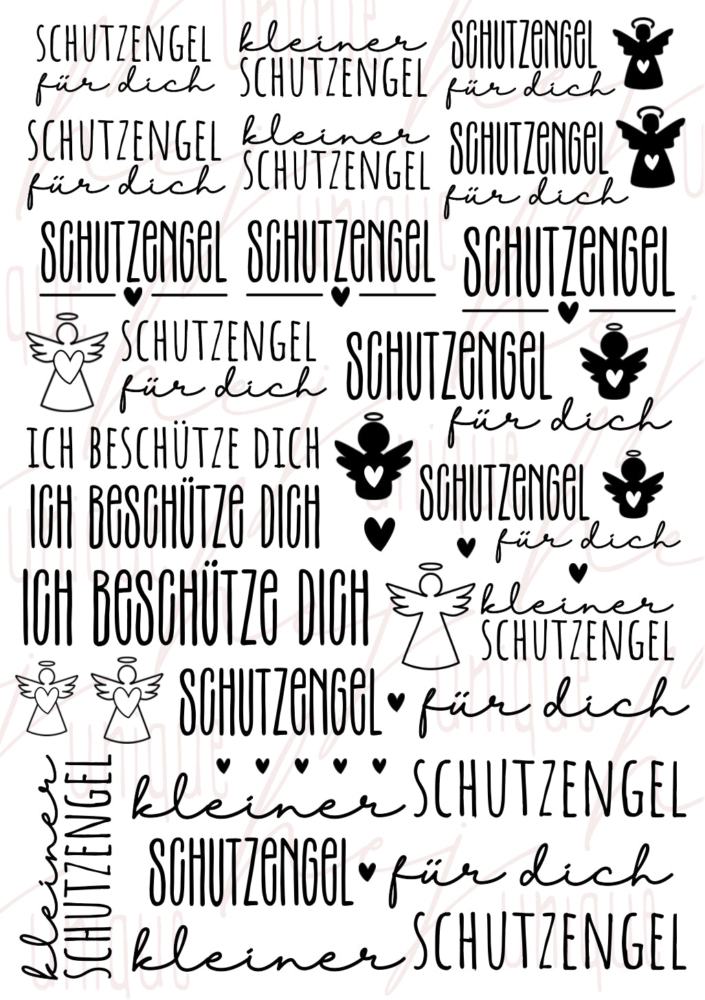 Rub-On Bogen "Schutzengel"