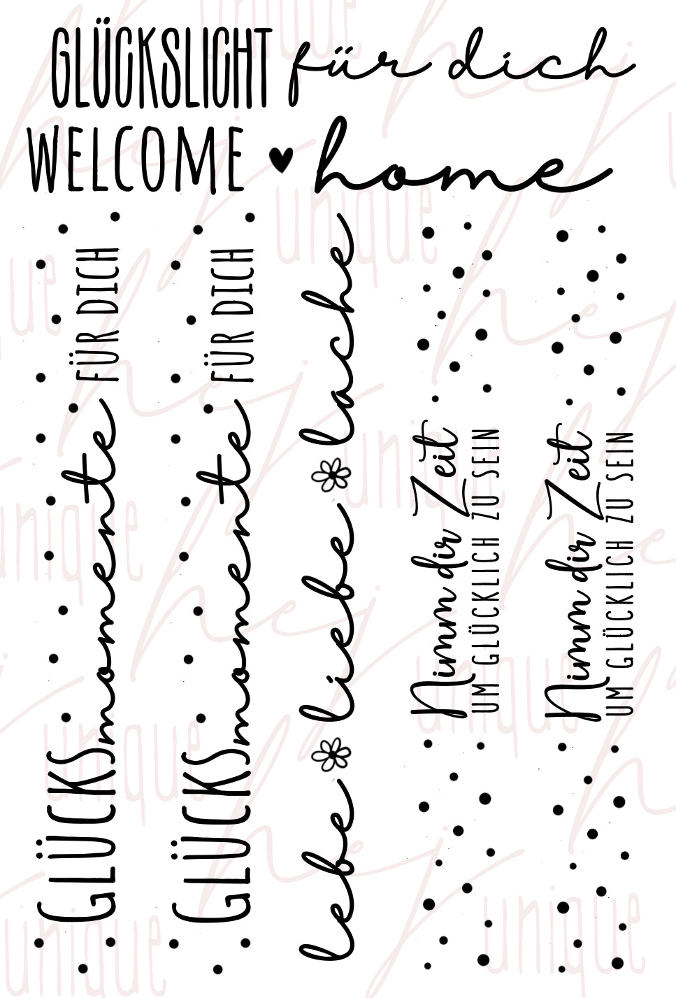 Rub-On Bogen "Schriftzüge Klötzchen"