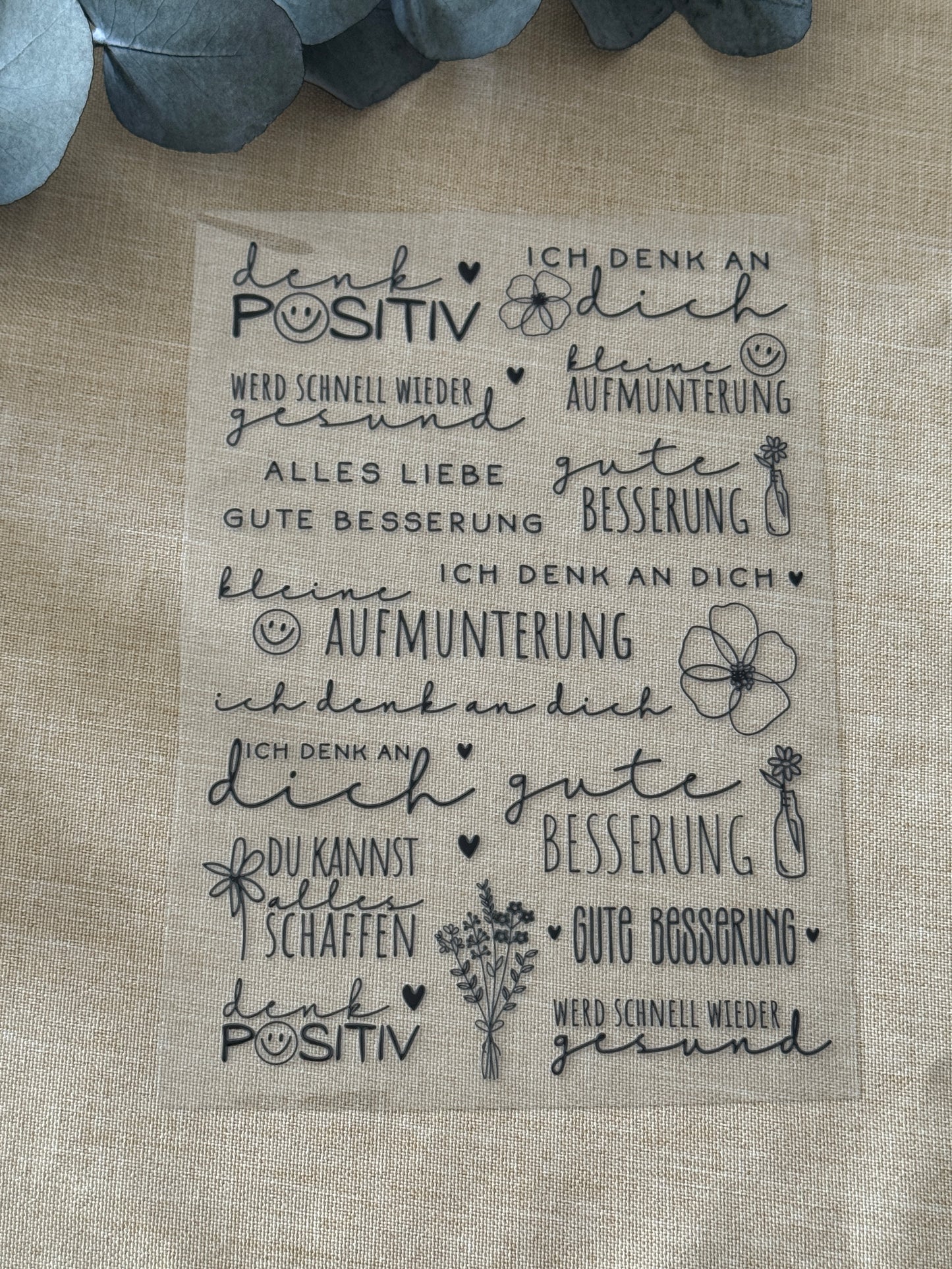 Rub-On Bogen "Gute Besserung" A5