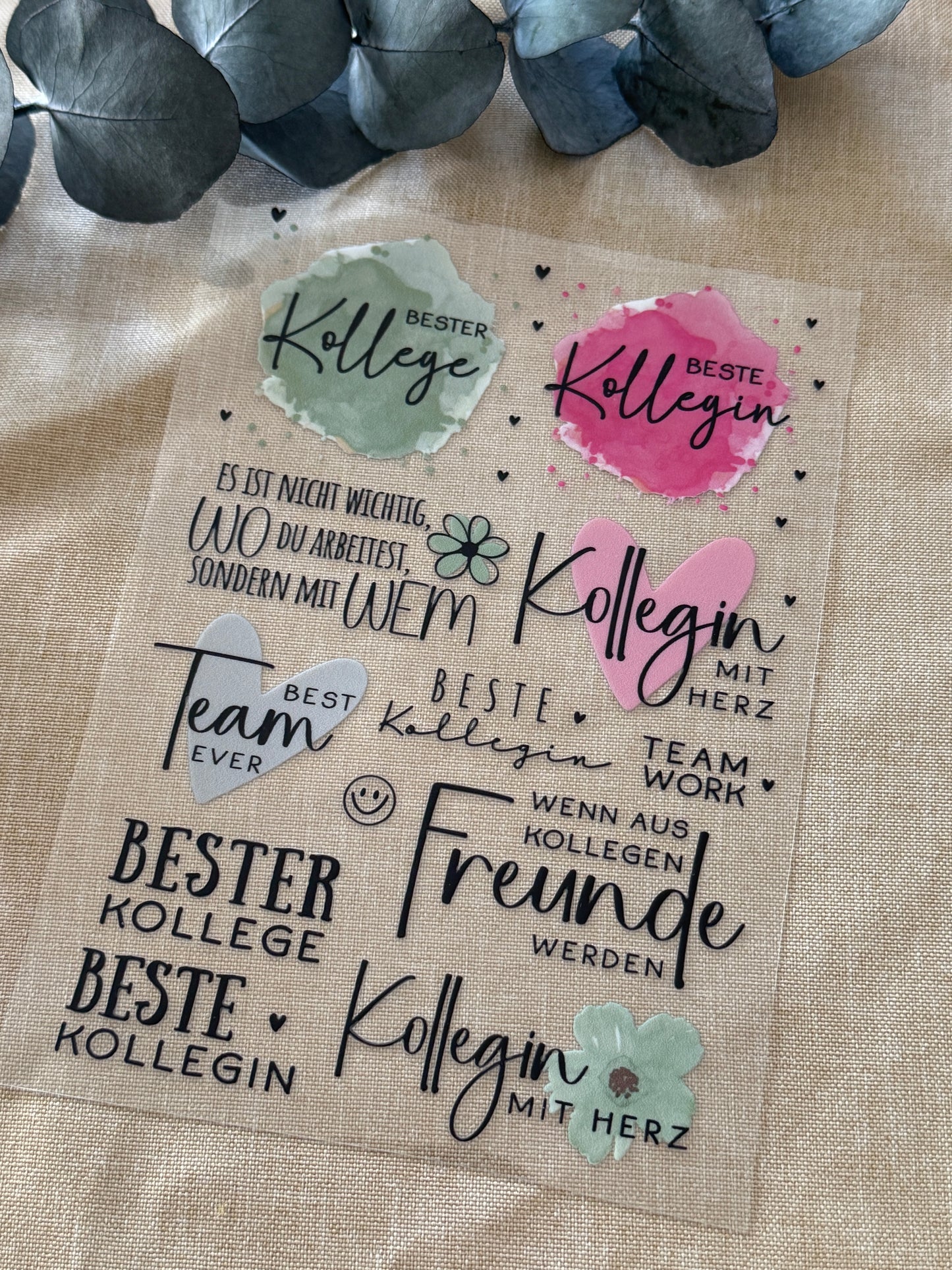 Rub-On Bogen "Kollege / Kollegin" A5