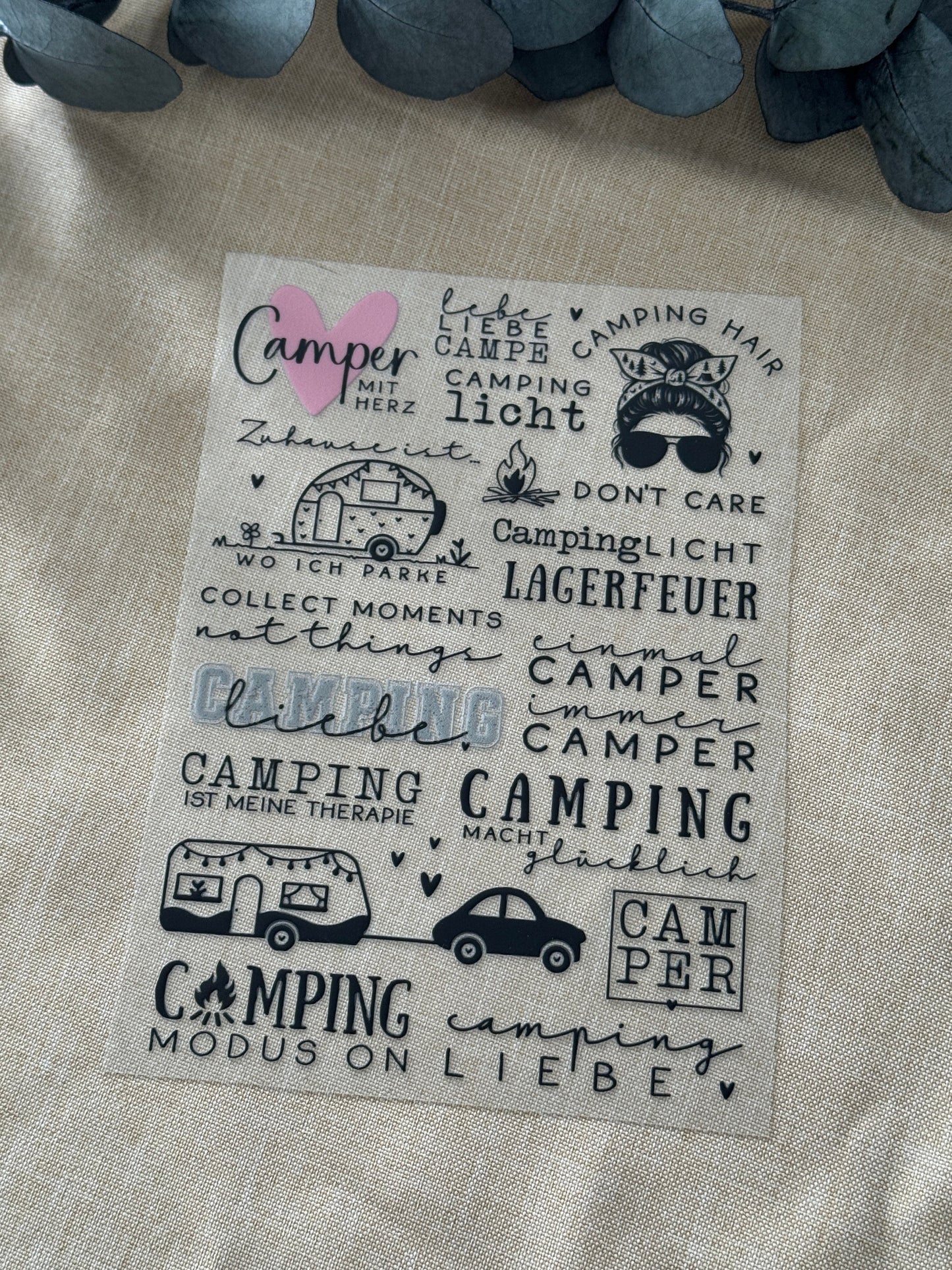 Rub-On Bogen "Camping" A5