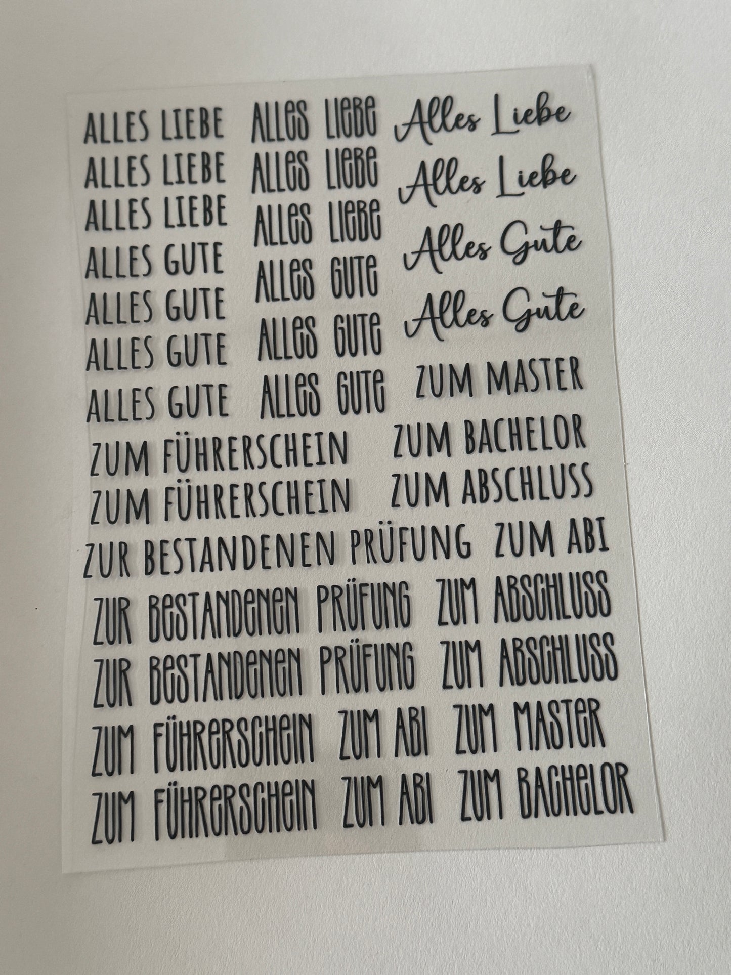 Rub-On Bogen "Schriftzüge Abschluss"