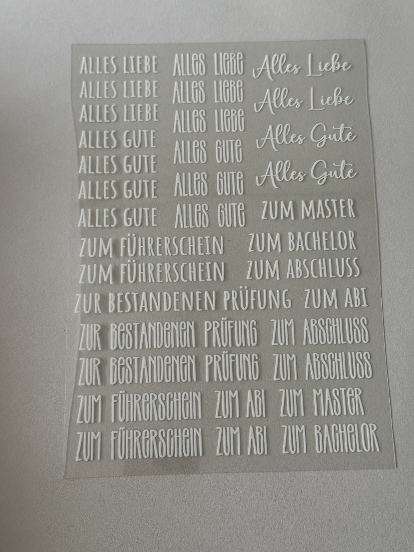 Rub-On Bogen "Schriftzüge Abschluss"