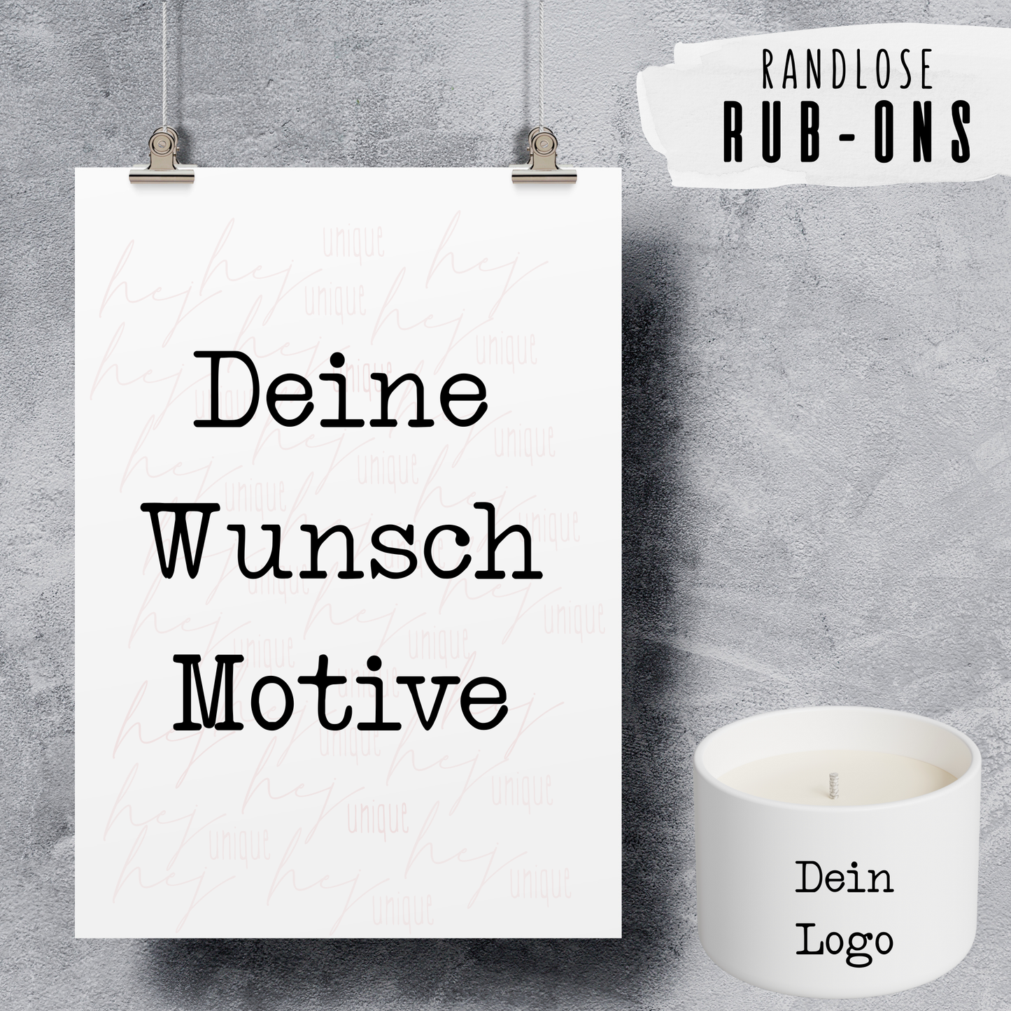 Rub-On Bogen "Wunschmotive" A5