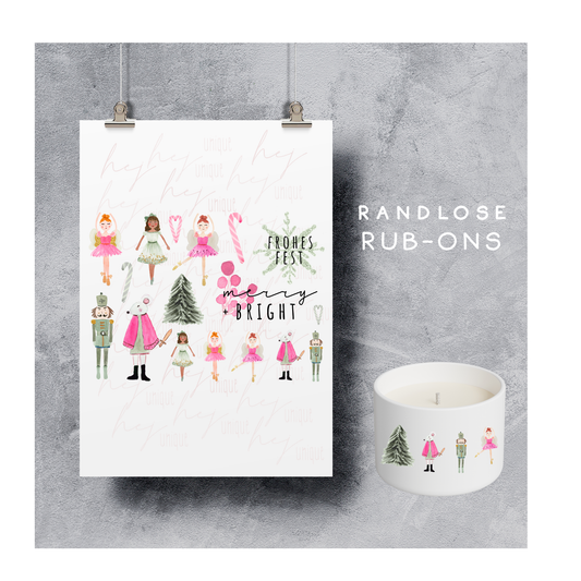 Rub-On Bogen "Pink Christmas"
