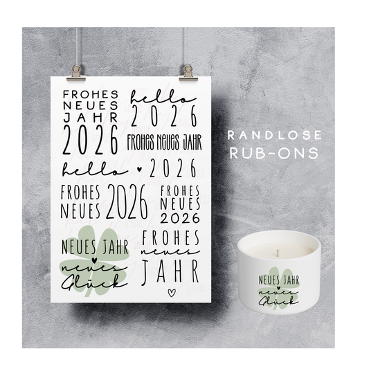 Rub-On Bogen "Frohes Neues XL"
