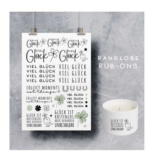 Rub-On Bogen "Viel Glück"