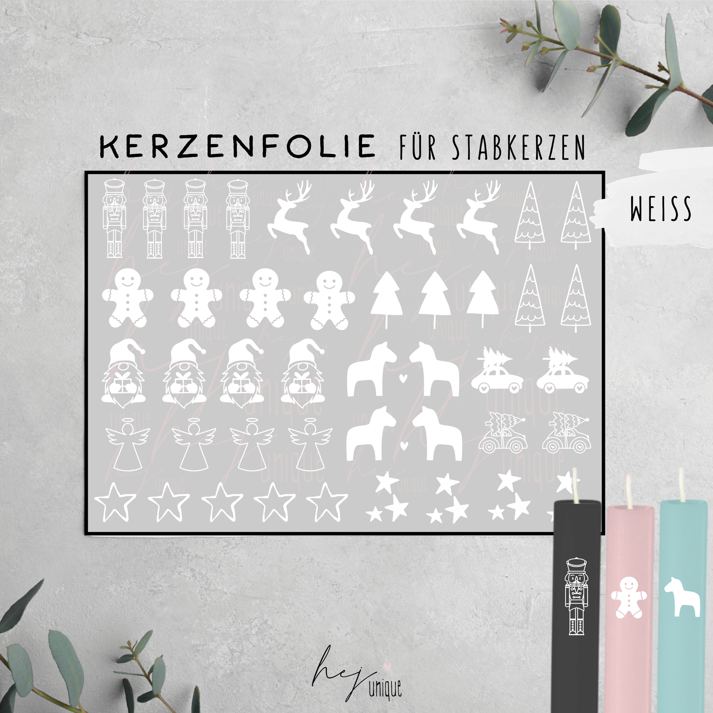 Kerzenfolie *Weihnachtliche Motive*