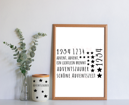 Rub On Aufkleber Advent Advent A6 Warum du unsere Rub-Ons lieben wirst:  ✔ Randloser Premium-Look   ✔ Besondere Haptik   ✔ Präzise Platzierung dank transparenter Trägerfolie  ✔ Wasser- und kratzfest // Hitze- und UV-beständig   ✔ Starke Haftung auf Glas, Keramik, Holz, Raysin u.v.m.  ✔ Langlebig und hochwertig verarbeitet  ✔ Auch gewerblich nutzbar – keine zusätzliche Lizenz nötig