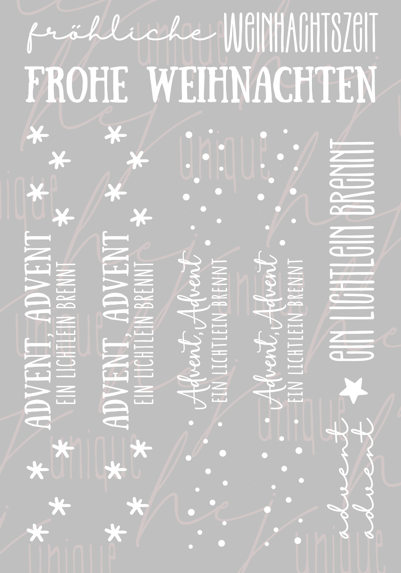 Rub-On Bogen "Schriftzüge Klötzchen XMas"