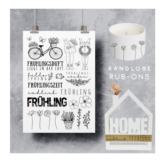 Rub-On Bogen „Frühlingszeit"