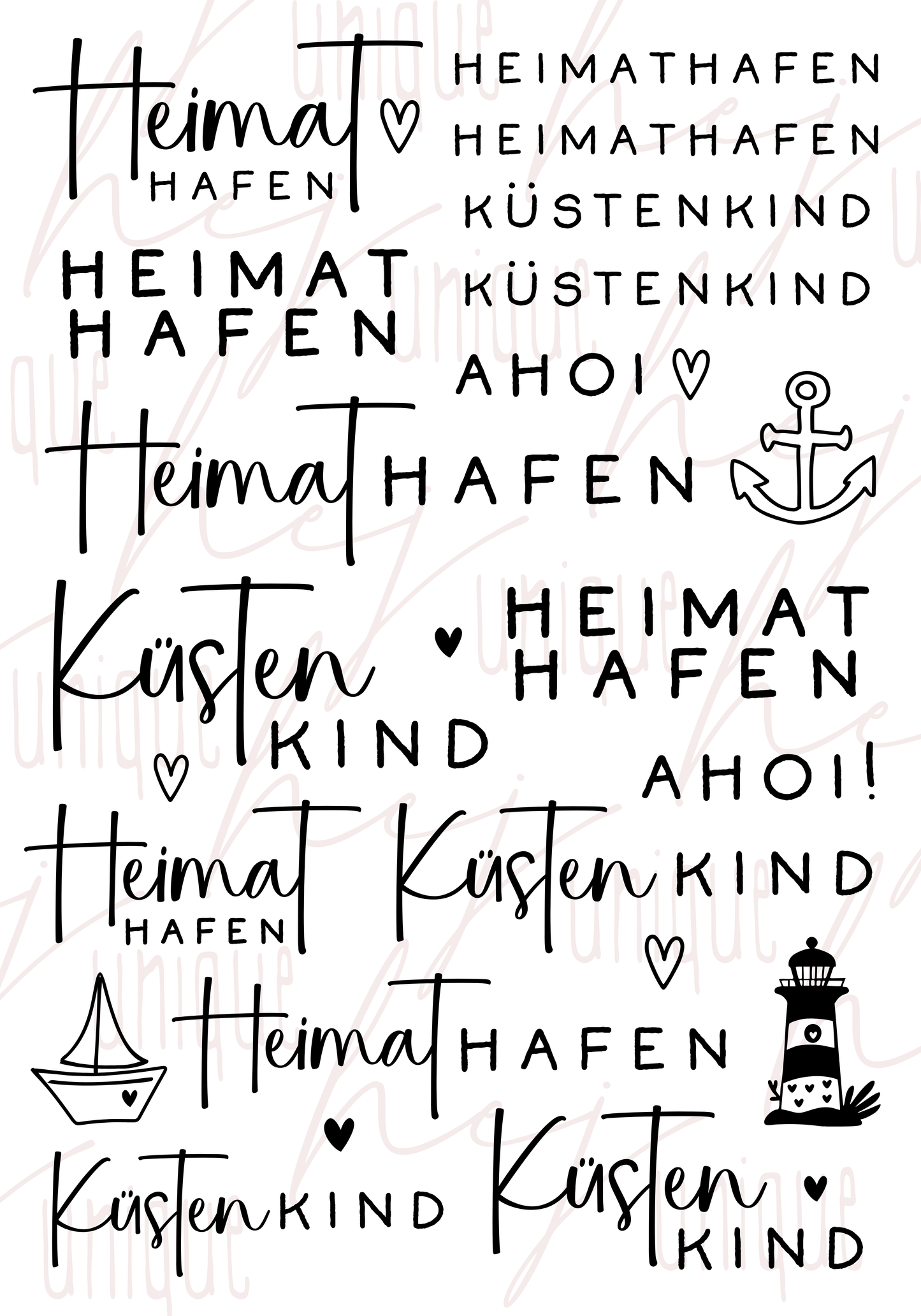 Rub-On Bogen "Heimathafen" A5