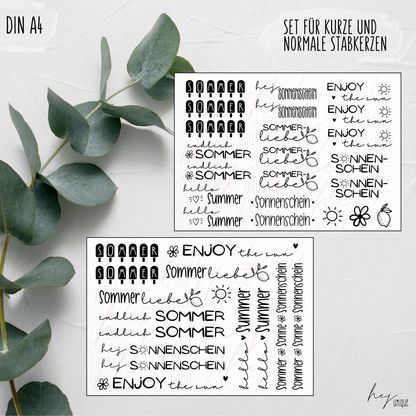 Kerzenfolie Sommer kurze Kerzen Warum du unsere Kerzenfolie lieben wirst:  ✔ Edle Premium-Folie mit hochwertiger Optik  ✔ Speziell für Kerzen entwickelt   ✔ Aktivierung des Klebers ganz einfach mit Wasser   ✔ Wischfest und langlebig bei sorgfältiger Verarbeitung  ✔ Besonders elastisch – passt sich Kerzenoberfläche optimal an  ✔ Gewerblich nutzbar – keine zusätzliche Lizenz nötig