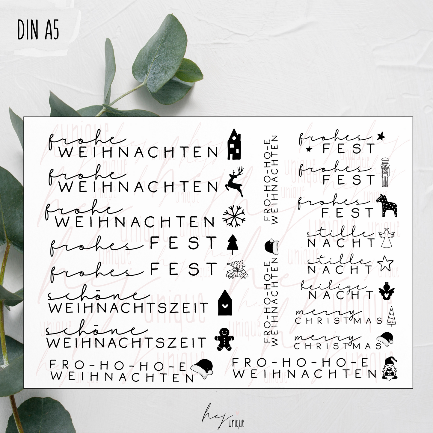 Kerzenfolie *Schriftzüge mit Symbol*