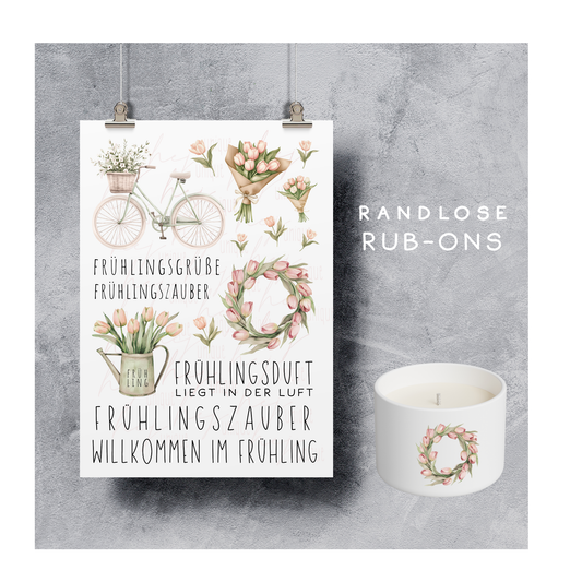 Rub-On Bogen „Tulpenliebe" Frühling