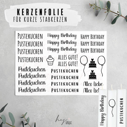 Kerzenfolie *Pustekuchen* kleine Kerzen