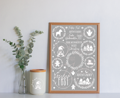 Rub On Aufkleber Xmas-Kränze weiss A5 Warum du unsere Rub-Ons lieben wirst:  ✔ Randloser Premium-Look   ✔ Besondere Haptik   ✔ Präzise Platzierung dank transparenter Trägerfolie  ✔ Wasser- und kratzfest // Hitze- und UV-beständig   ✔ Starke Haftung auf Glas, Keramik, Holz, Raysin u.v.m.  ✔ Langlebig und hochwertig verarbeitet  ✔ Auch gewerblich nutzbar – keine zusätzliche Lizenz nötig