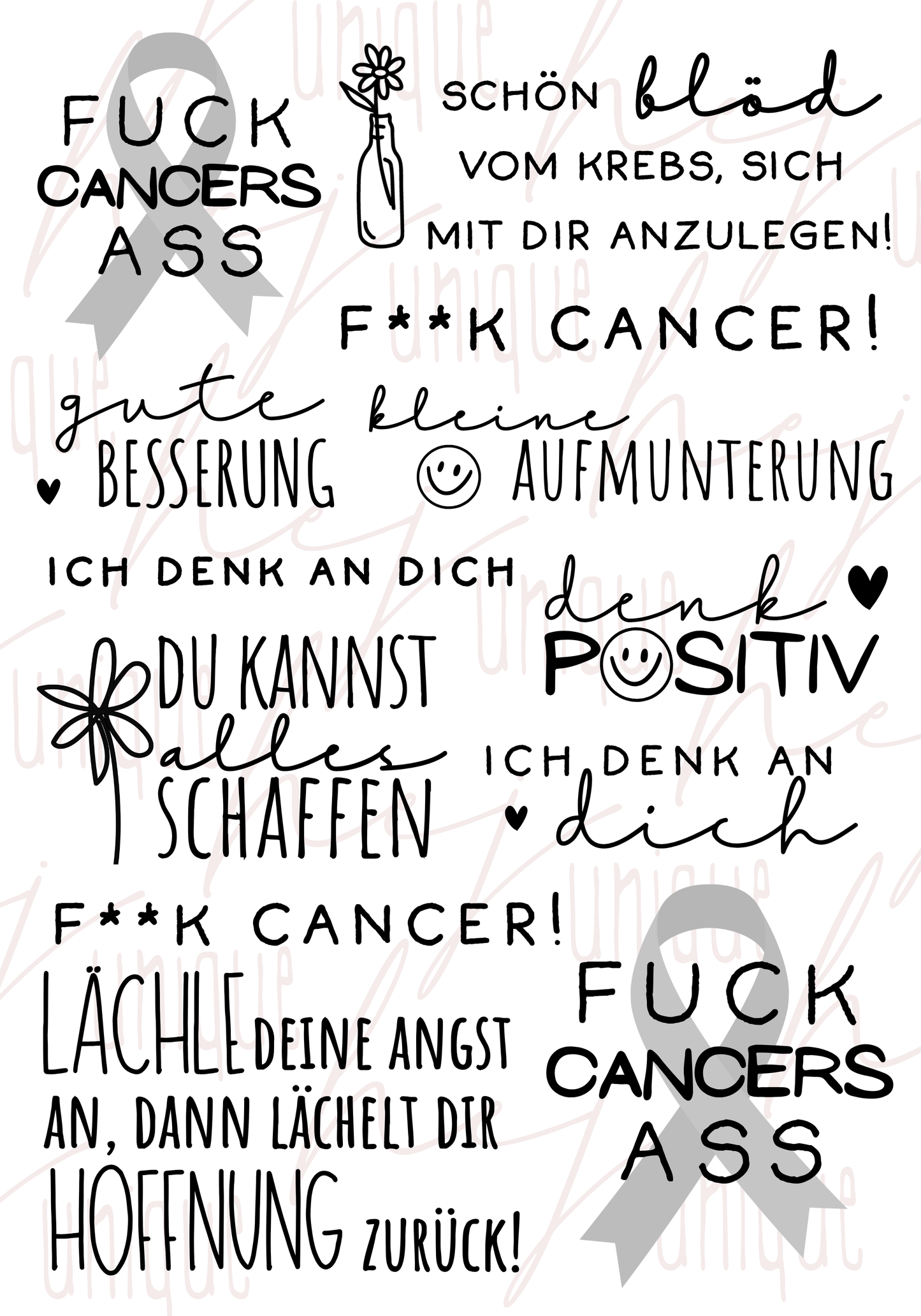 Rub-On Bogen "Fuck Cancer" A5