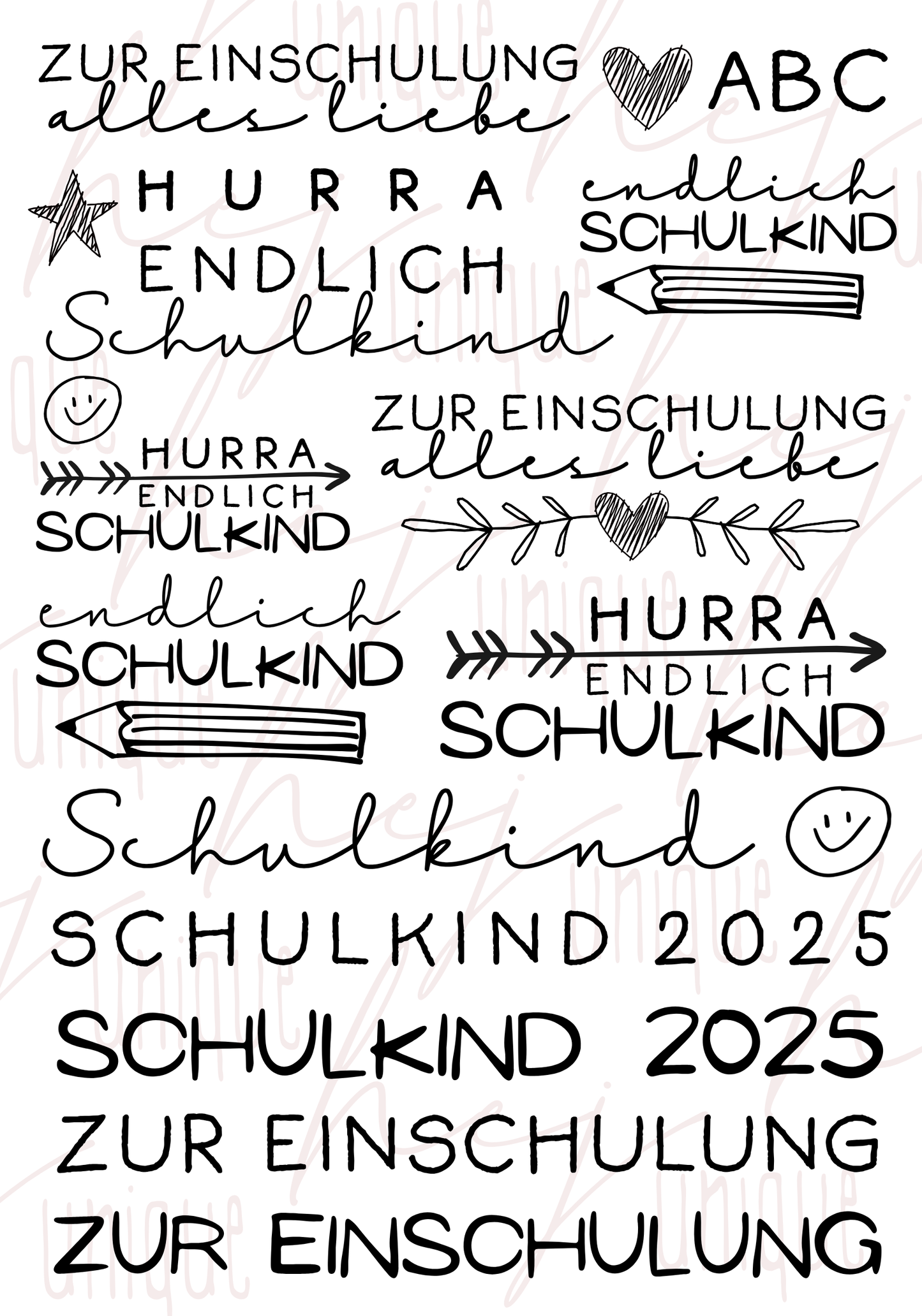 Rub-On Bogen "Einschulung" A5