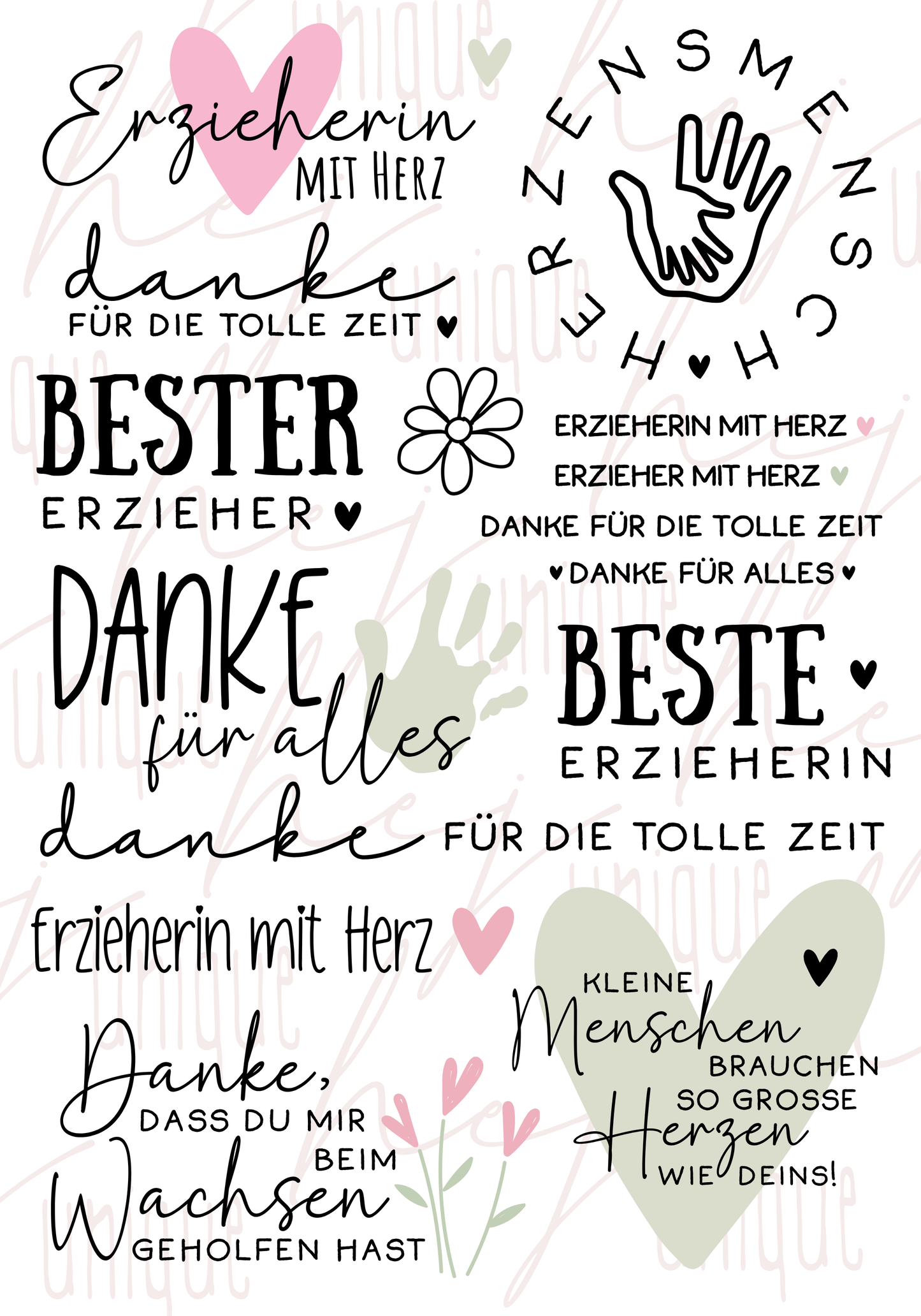 Rub-On Bogen "Abschied Kita" A5