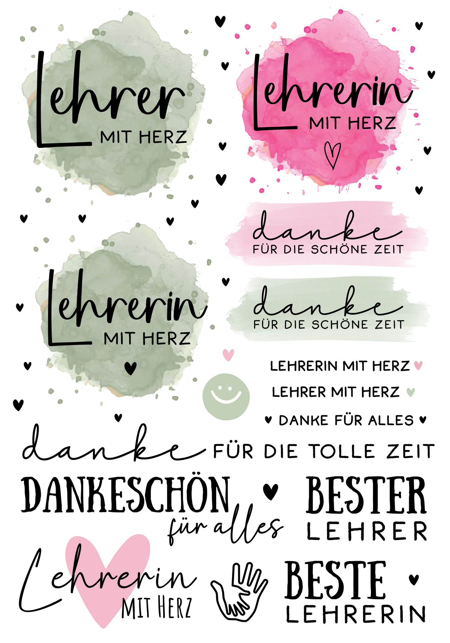 Rub-On Bogen "Beste/r Lehrer/in" A5