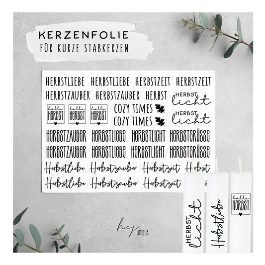 Kerzenfolie *Herbstzauber* kurze Kerzen
