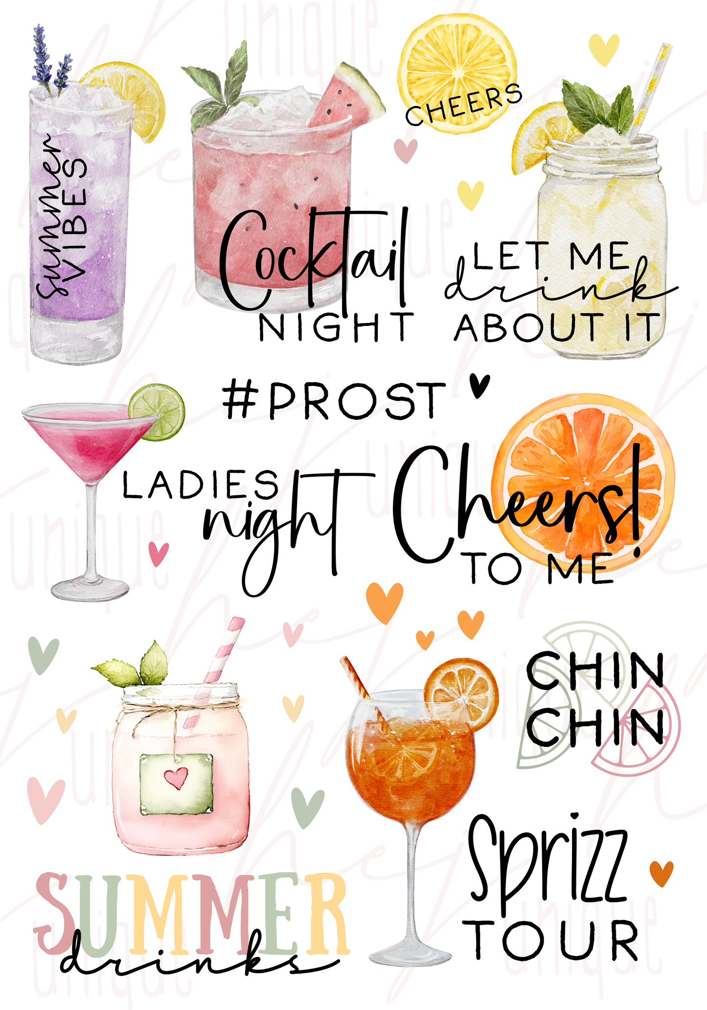 Rub-On Bogen "Cocktails" A5