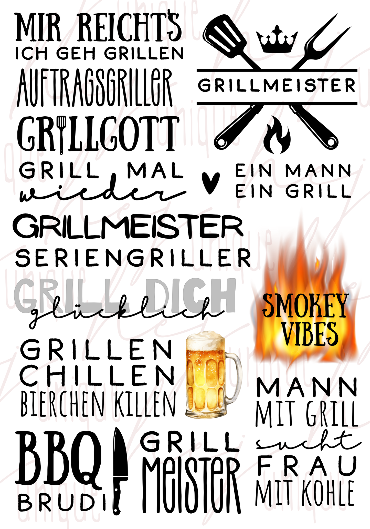 Rub-On Bogen "BBQ" A5