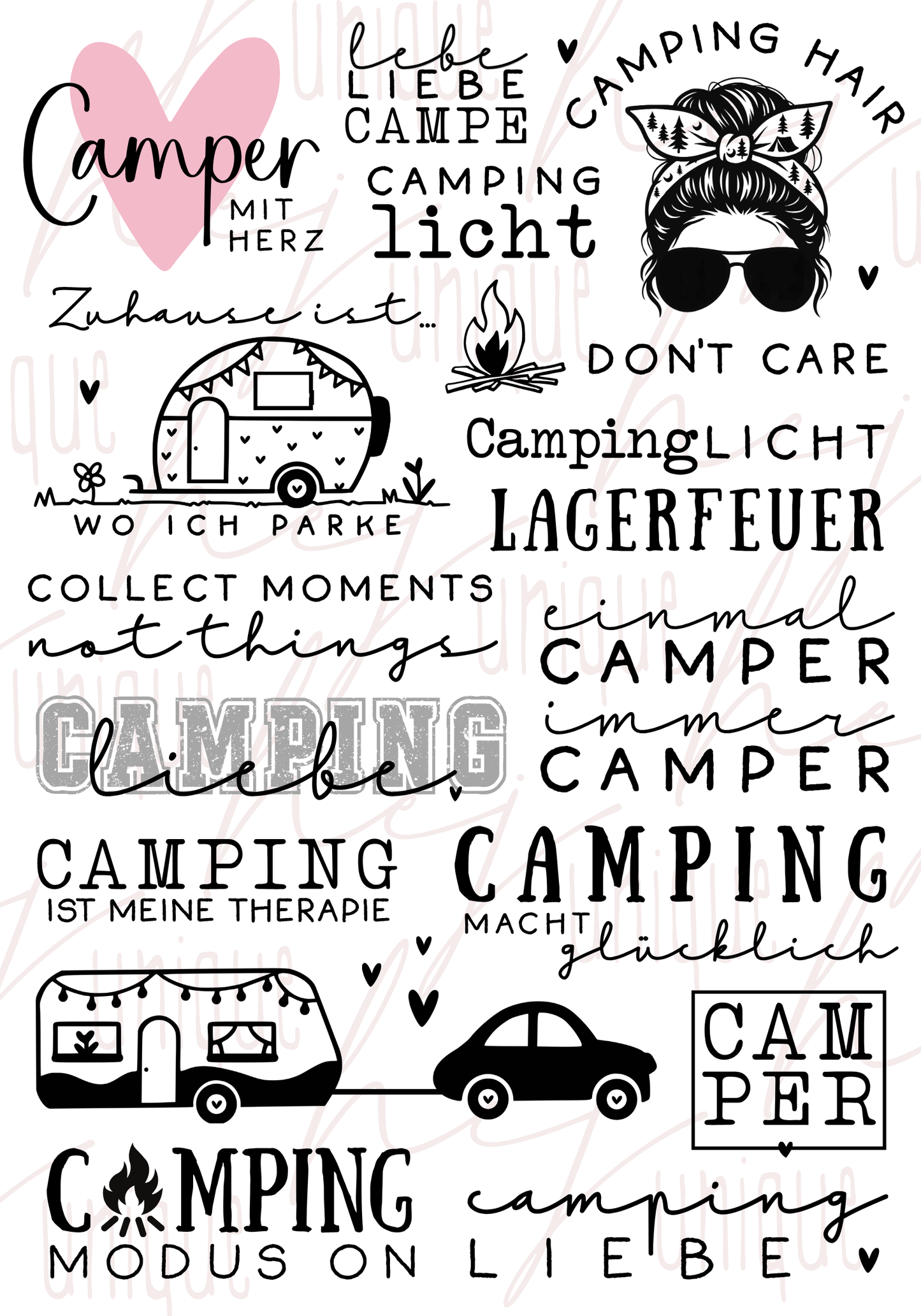 Rub-On Bogen "Camping" A5
