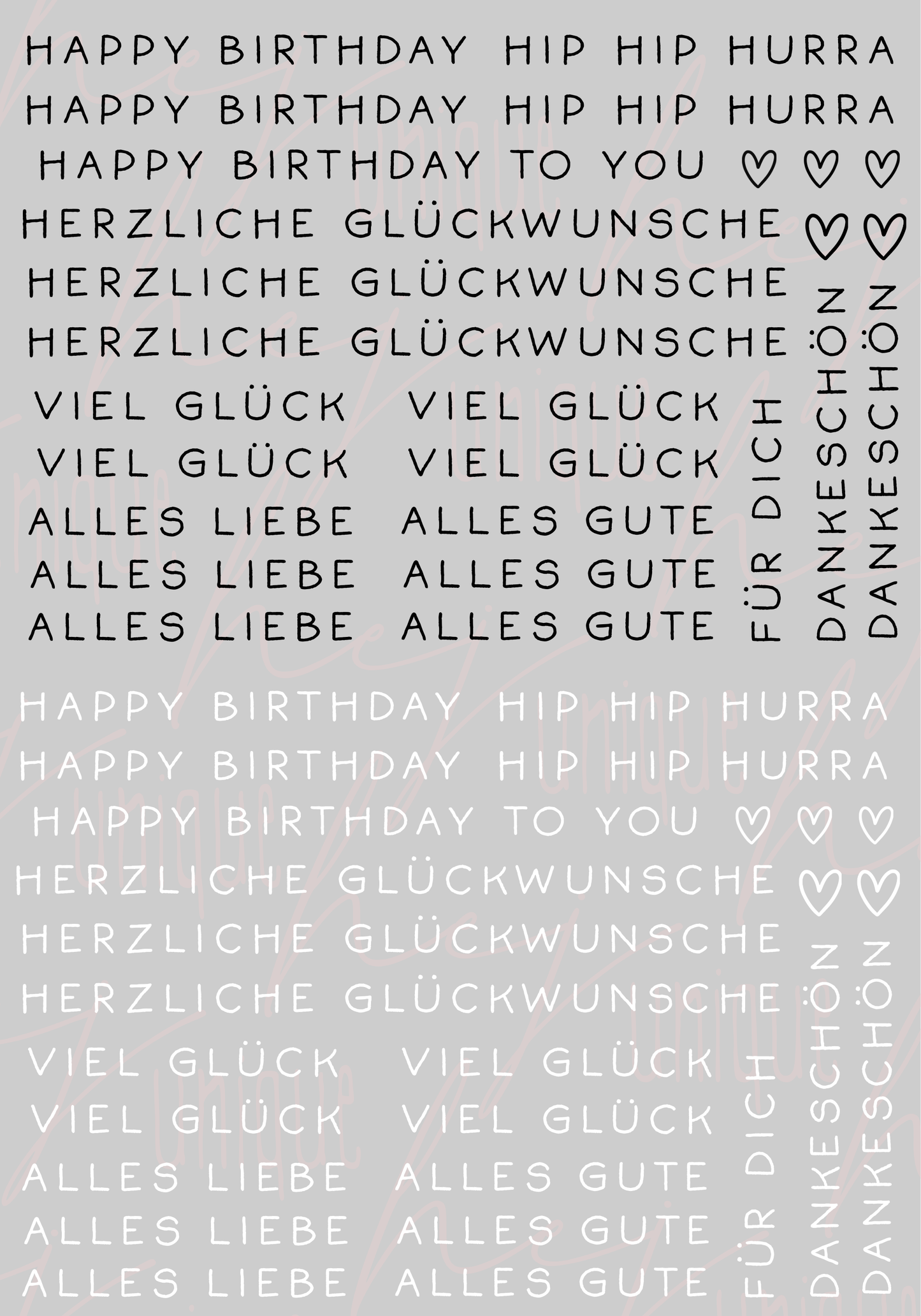 Rub-On Bogen "Schriftzüge Geburtstag"