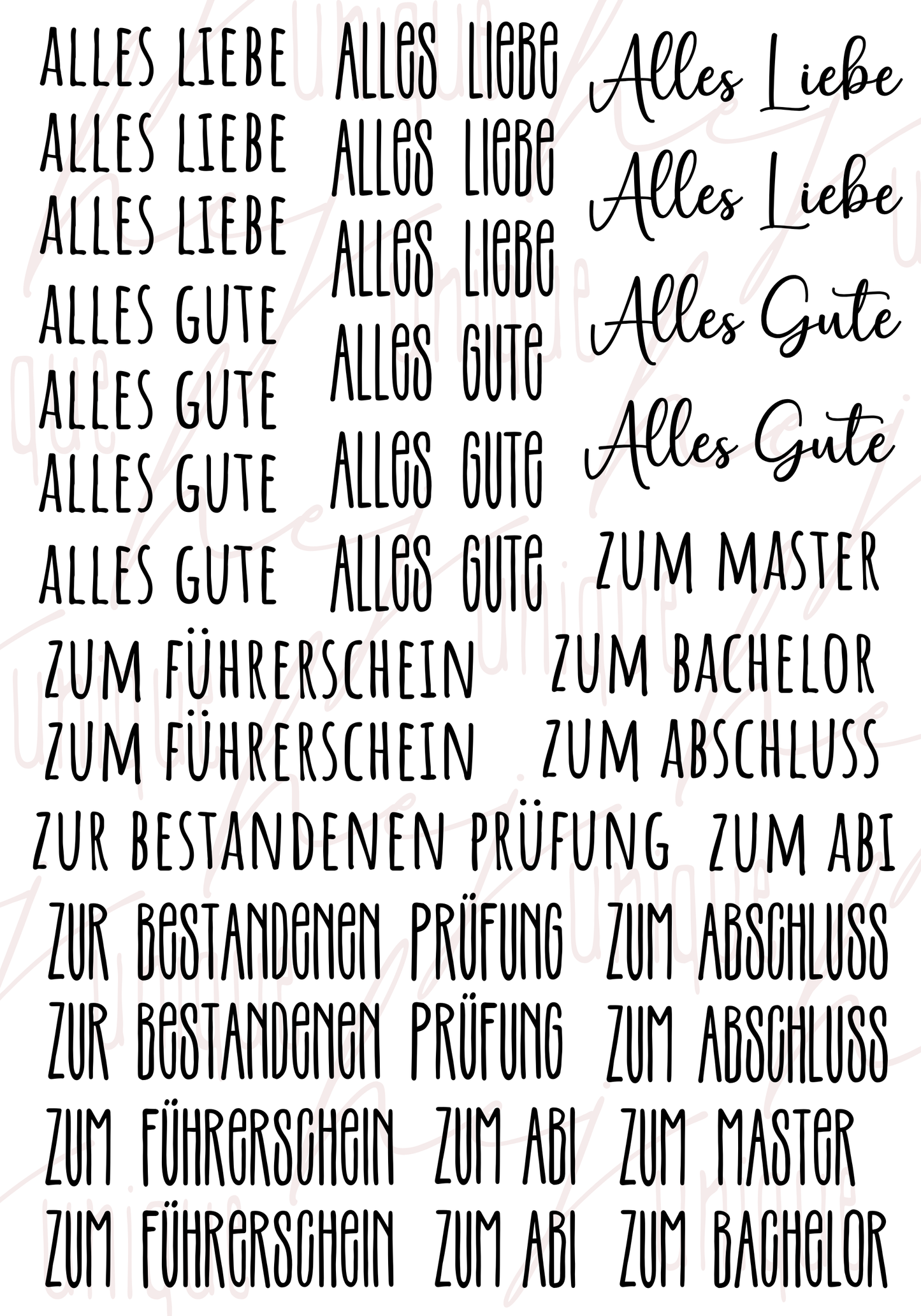 Rub-On Bogen "Schriftzüge Abschluss"
