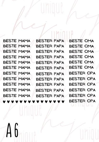 Rub On Aufkleber Kugelschreiber Family Friends& Others Mini zb