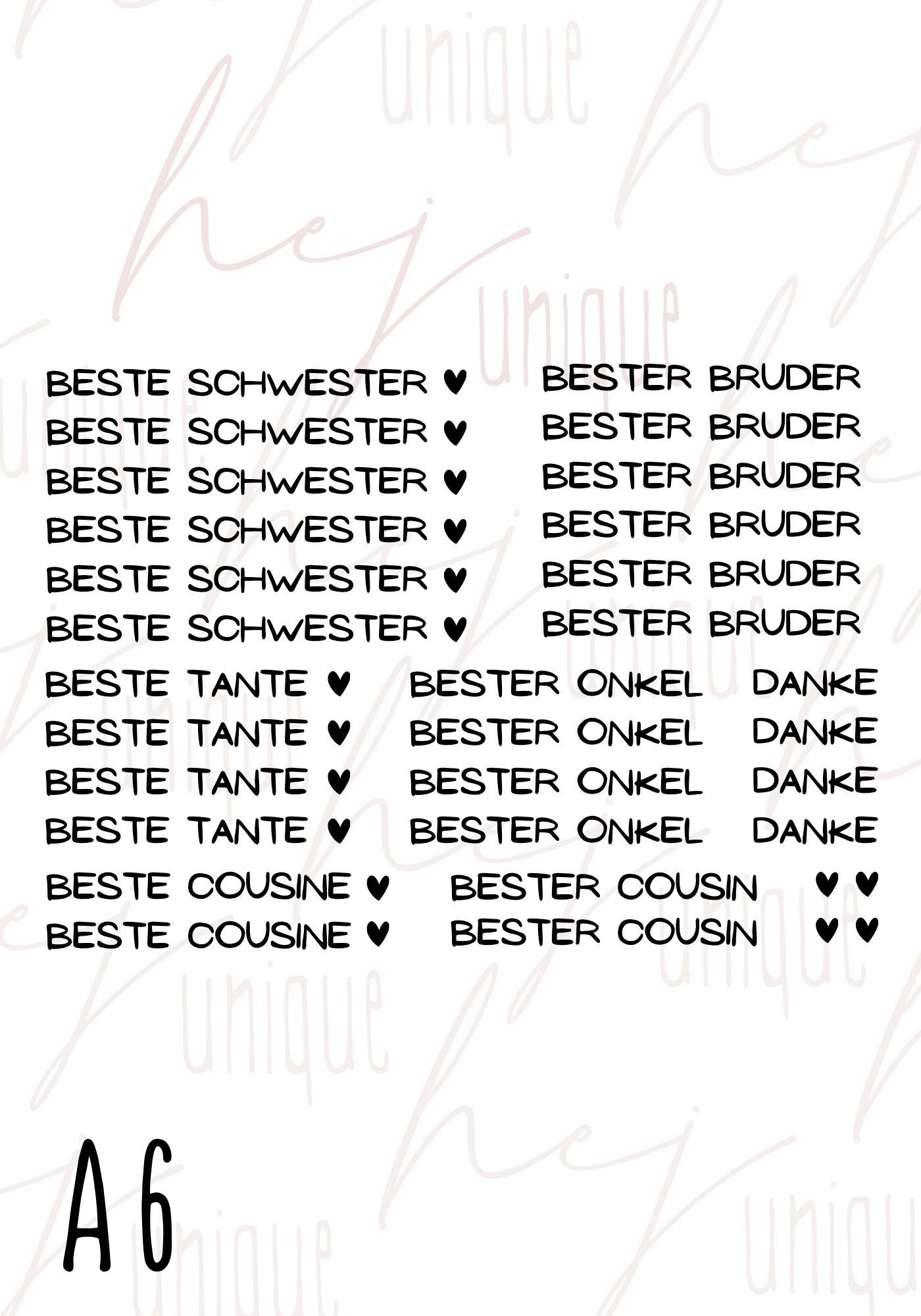 Rub-On Bogen "Family, Friends& Others" Mini zb für Kugelschreiber