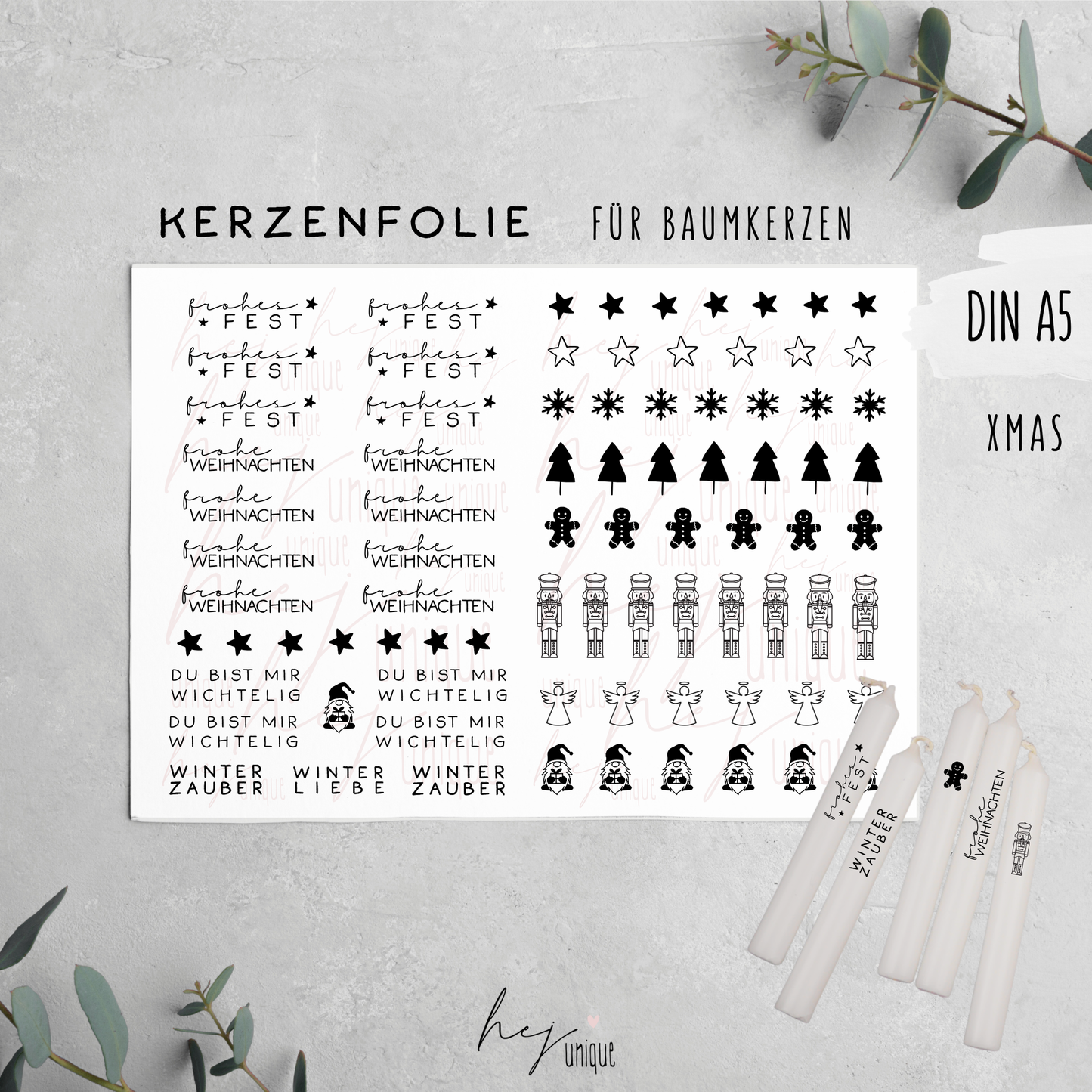 Kerzenfolie für Baumkerzen *Xmas*