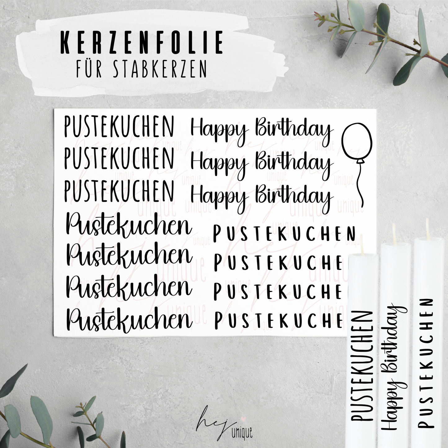 Kerzenfolie *Pustekuchen*